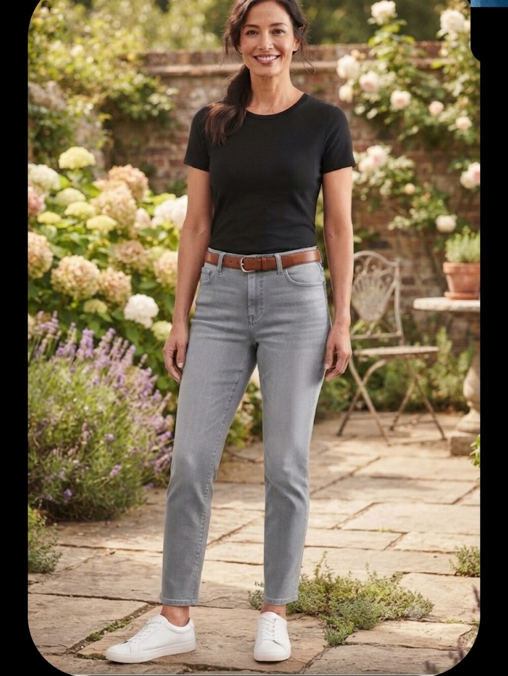 Talbots Light Gray Straight-Leg Jeans Size 10
